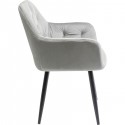Chaise avec accoudoirs Kira velours gris Kare Design