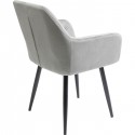 Chaise avec accoudoirs Kira velours gris Kare Design