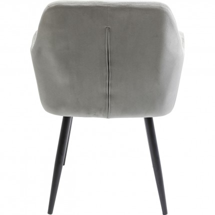 Chaise avec accoudoirs Kira velours gris Kare Design