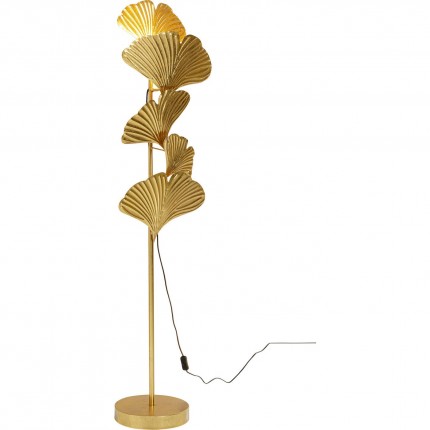 Lampadaire feuilles de ginkgo dorées 160cm Kare Design