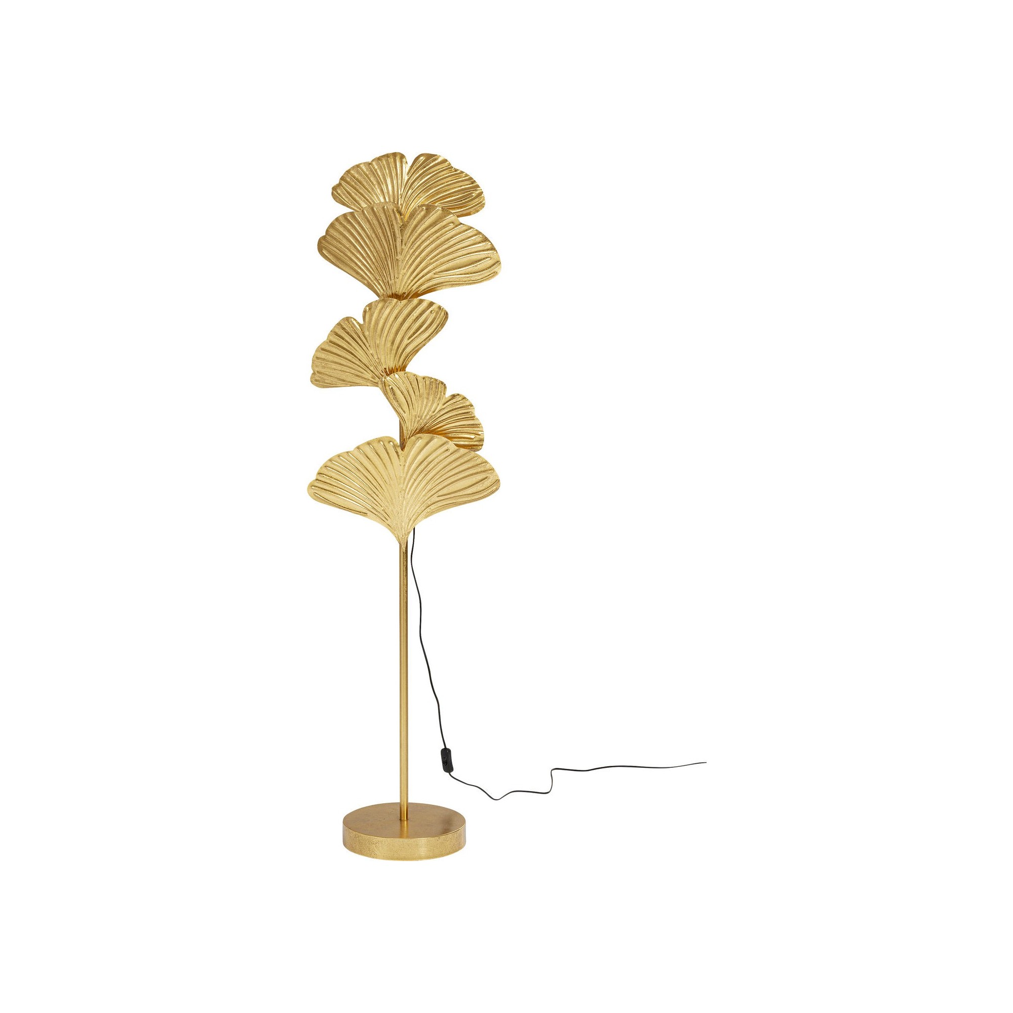 Lampadaire feuilles de ginkgo dorées 160cm Kare Design