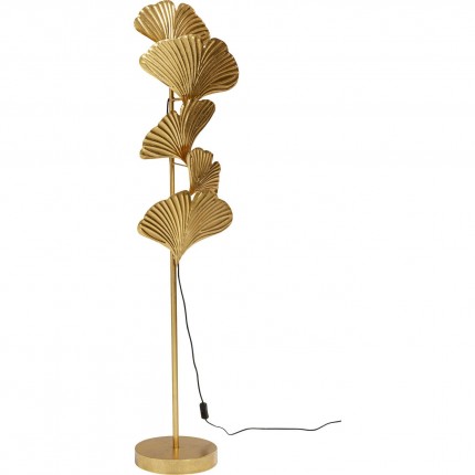 Lampadaire feuilles de ginkgo dorées 160cm Kare Design
