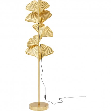 Lampadaire feuilles de ginkgo dorées 160cm Kare Design