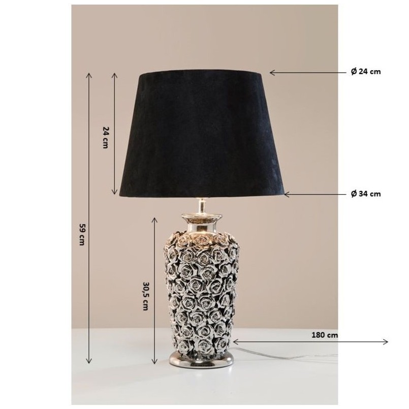 Lampe de table roses chrome Kare Design