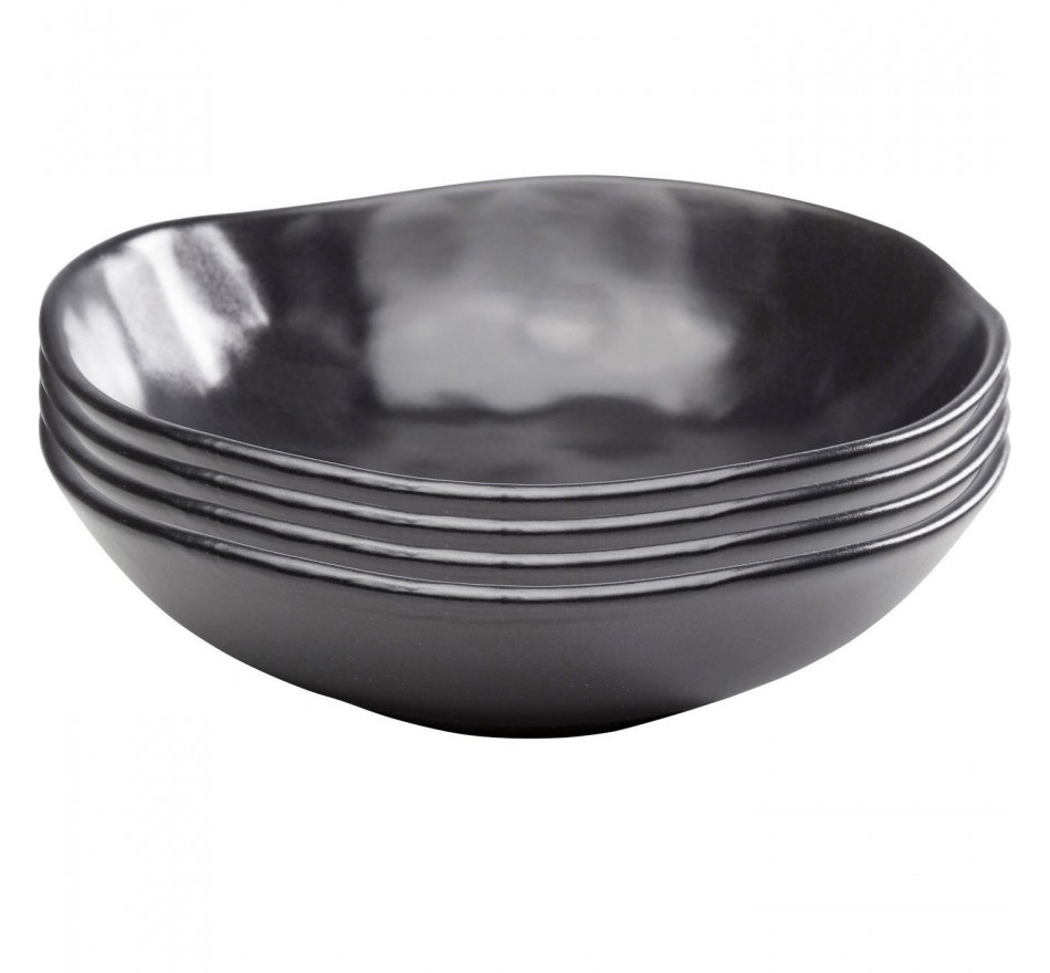 Assiettes creuses Organic 20cm noires set de 4 Kare Design Assiettes creuses Organic 20cm noires set de 4 Kare Design
