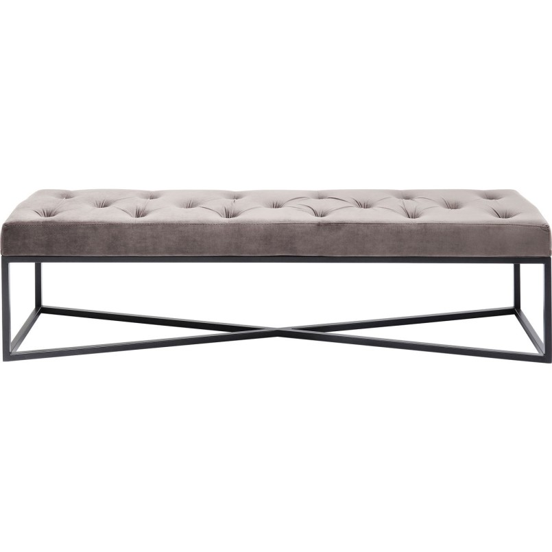 Bench Crossover Grey Black 150x40cm Kare Design