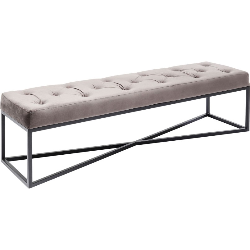 Bench Crossover Grey Black 150x40cm Kare Design
