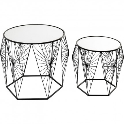 Tables d'appoint Cobweb noires set de 2 Kare Design