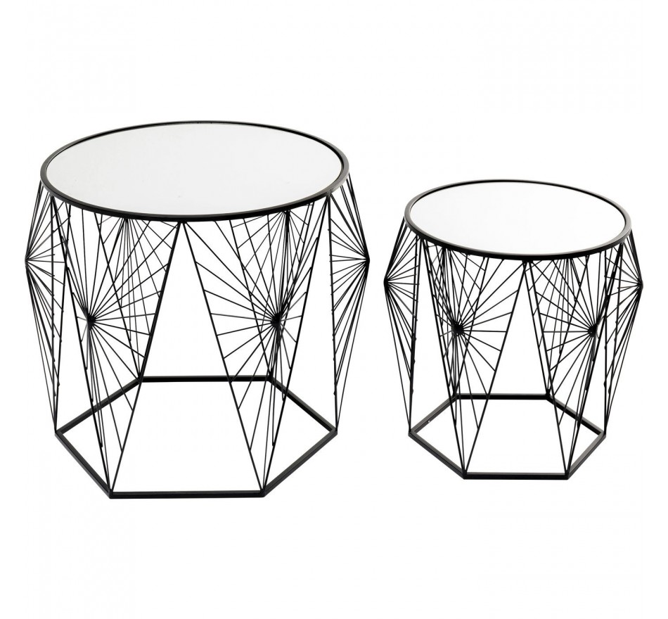 Tables d'appoint Cobweb noires set de 2 Kare Design