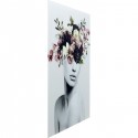 Tableau en verre femme fleurs automne 80x120cm Kare Design