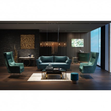 Tabouret Cherry turquoise et laiton Kare Design