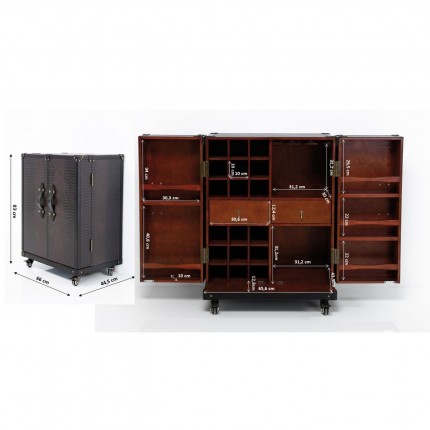 Bar-coffre Globetrotter croco 66cm Kare Design