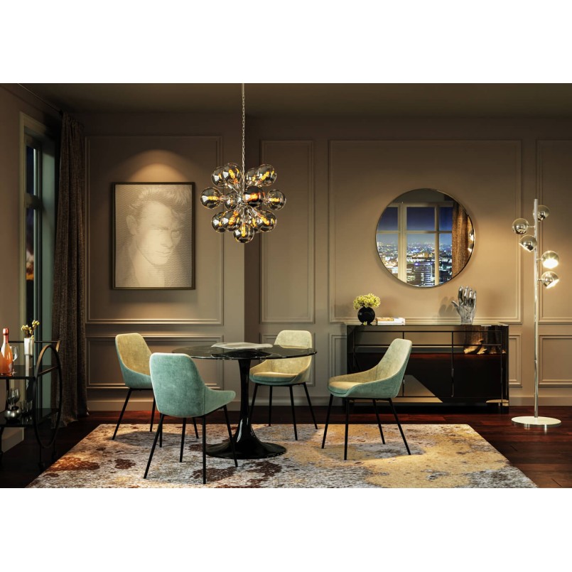 Table Solo effet marbre noir 110cm Kare Design