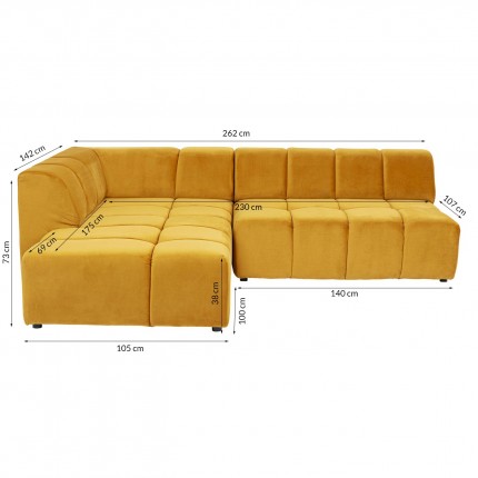 Corner Sofa Belami ochre left Kare Design