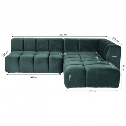 Canapé d'angle Belami droite vert foncé Kare Design