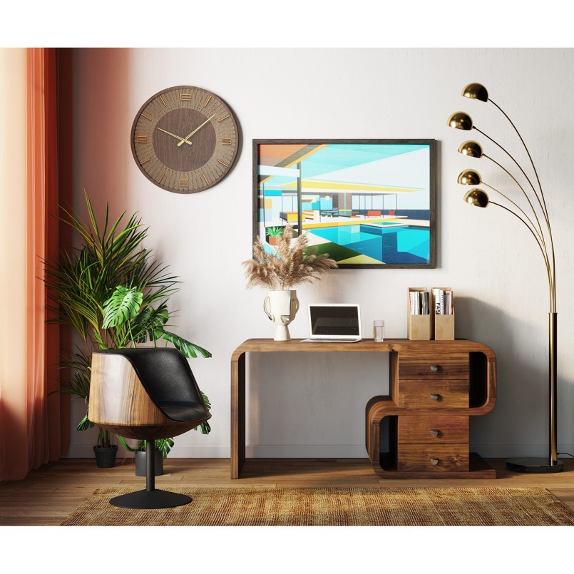 Desk Soft Snake Walnut 150x70cm Kare Design