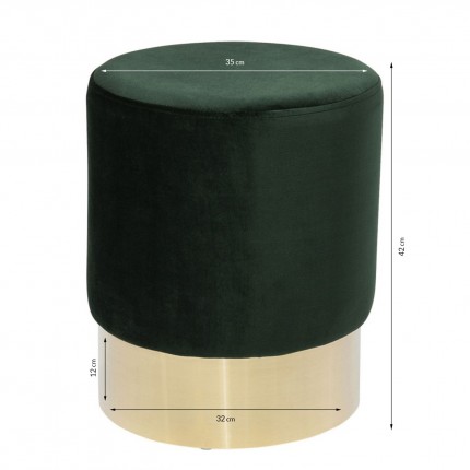 Tabouret Cherry vert et laiton Kare Design