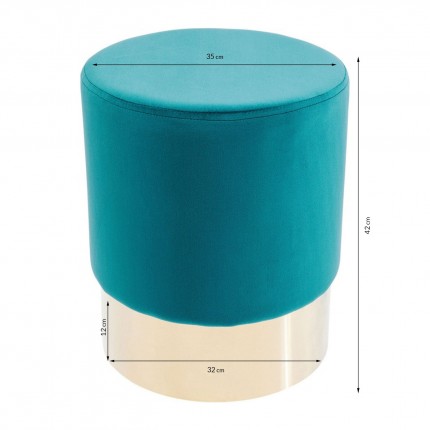 Tabouret Cherry turquoise et laiton Kare Design
