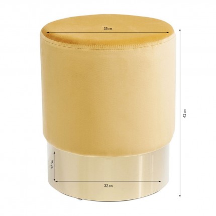 Tabouret Cherry ocre et laiton Kare Design