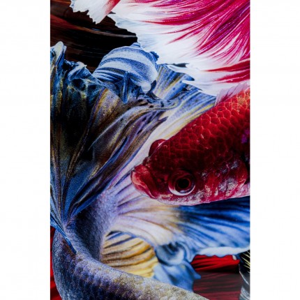 Tableau en verre Colorful Swarm Fish 120x120cm Kare Design