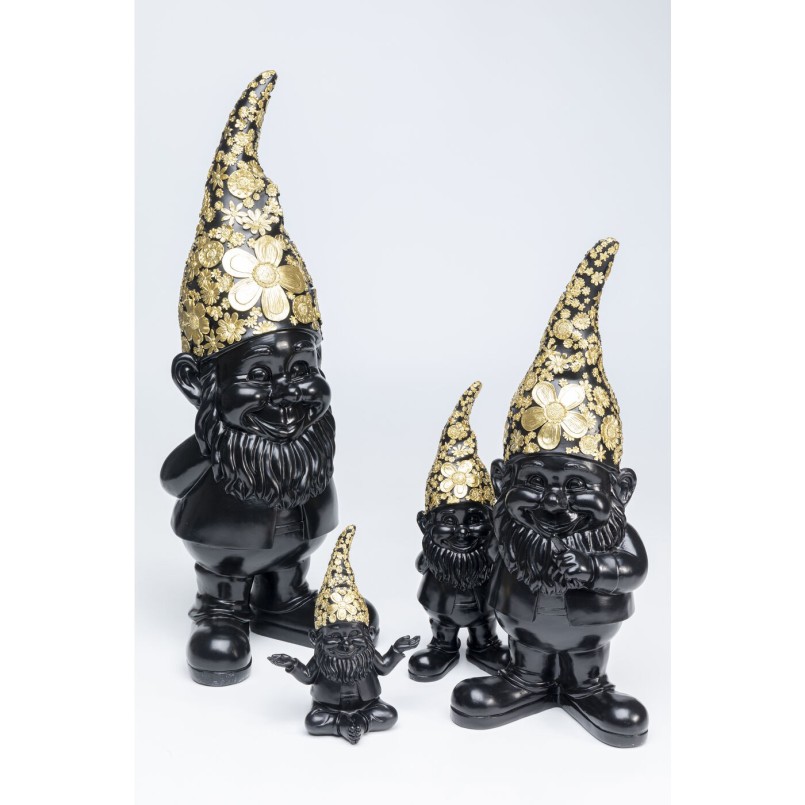 Figurine décorative Nain Standing noir-doré 30
