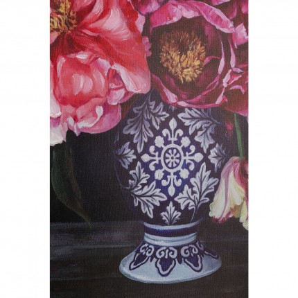 Tableau bouquet fleurs vase 90x120cm Kare Design