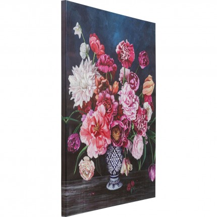 Tableau bouquet fleurs vase 90x120cm Kare Design
