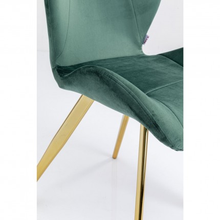 Chaise Viva velours vert et or Kare Design