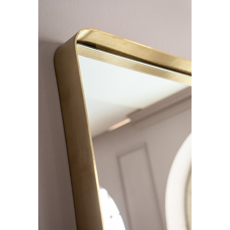 Mirror Curve Rectangular Brass 200x70cm Kare Design