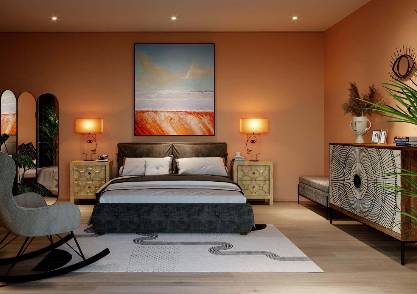 Lit Szenario gris Kare Design Taille - 160x200cm