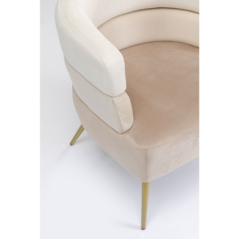 Fauteuil Sandwich velours crème Kare Design