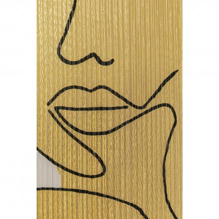 Tableau visages gris et dorés 70x100cm Kare Design