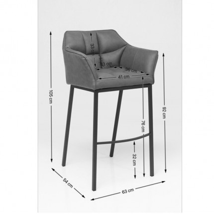 Tabouret de bar Thinktank Quattro gris Kare Design