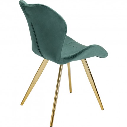 Chaise Viva velours vert et or Kare Design