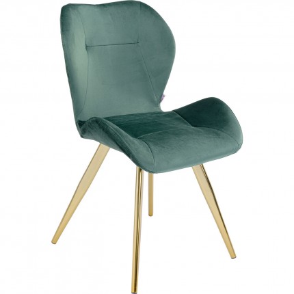 Chaise Viva velours vert et or Kare Design