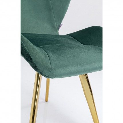 Chaise Viva velours vert et or Kare Design