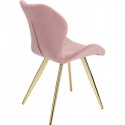 Chaise Viva velours rose et or Kare Design
