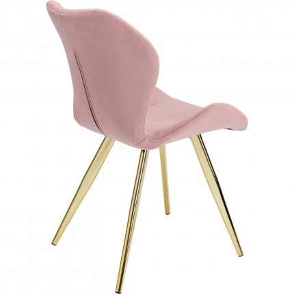 Chaise Viva velours rose et or Kare Design