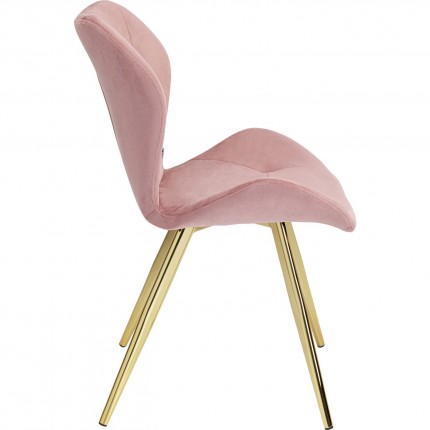 Chaise Viva velours rose et or Kare Design