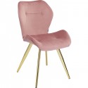 Chaise Viva velours rose et or Kare Design