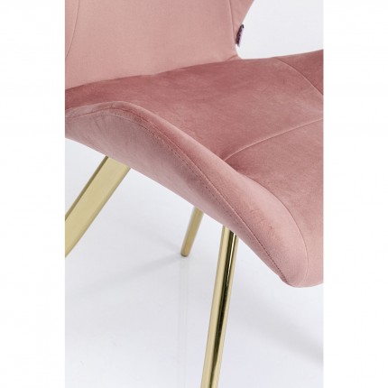 Chaise Viva velours rose et or Kare Design