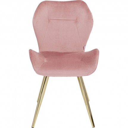 Chaise Viva velours rose et or Kare Design