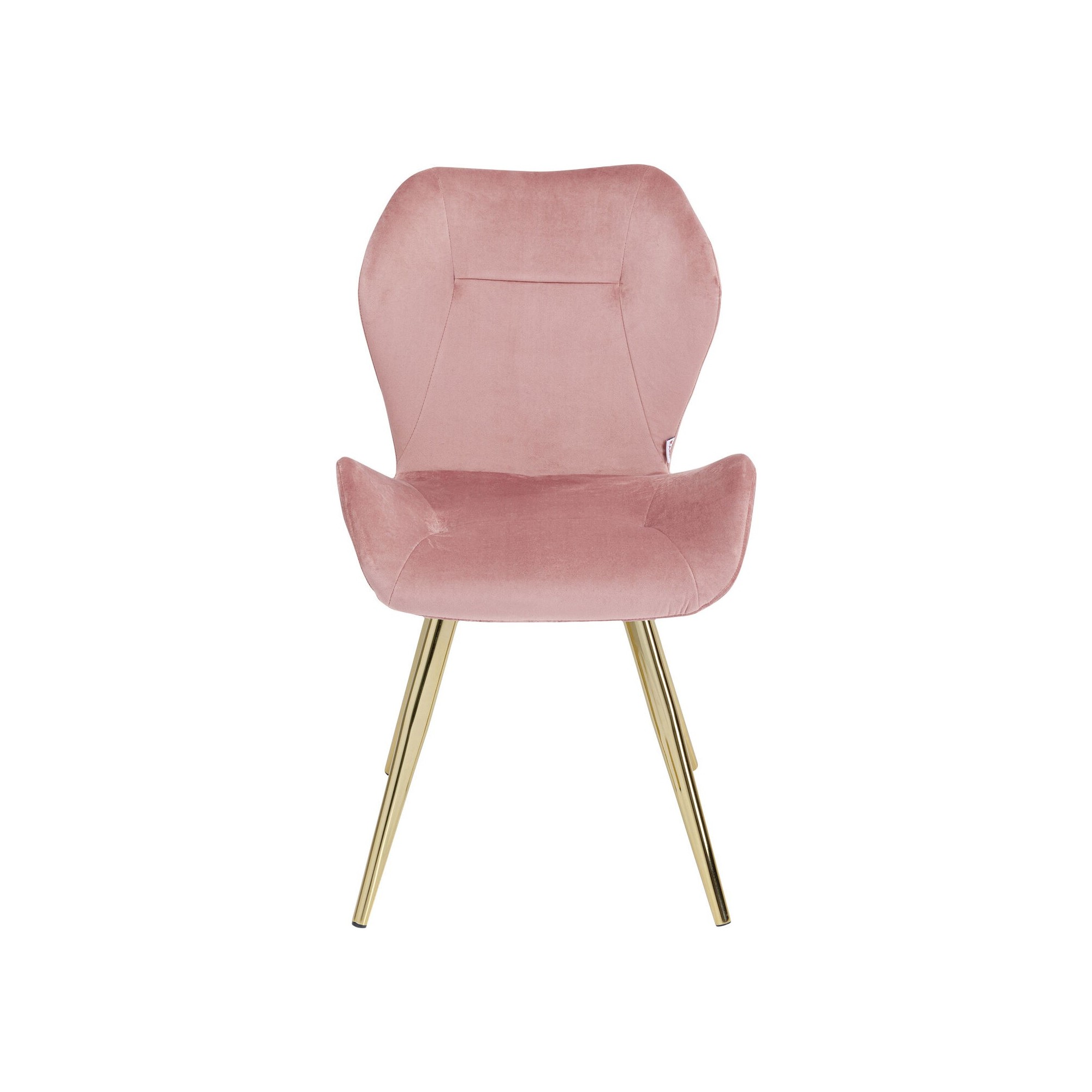 Chaise Viva velours rose et or Kare Design