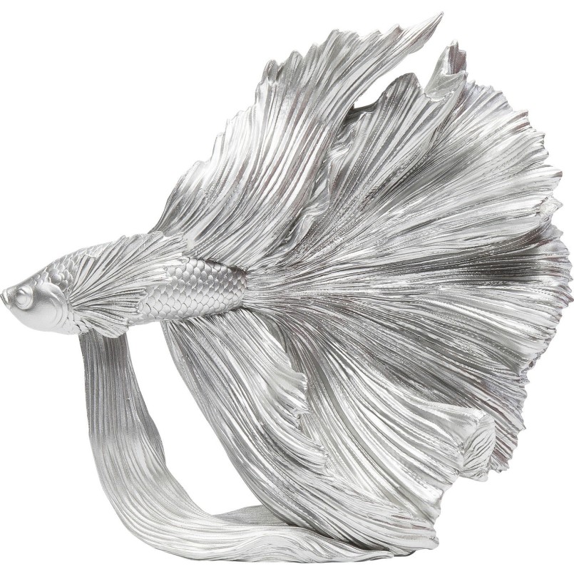Deco Object Betta Fish Silver Small Kare Design