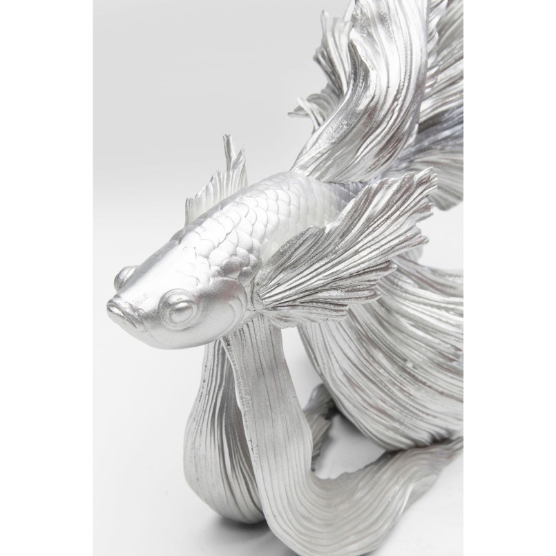 Déco Poisson combattant argenté 34cm Kare Design