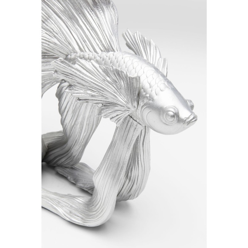 Déco Poisson combattant argenté 34cm Kare Design
