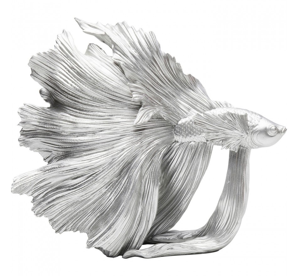 Déco Poisson combattant argenté 34cm Kare Design