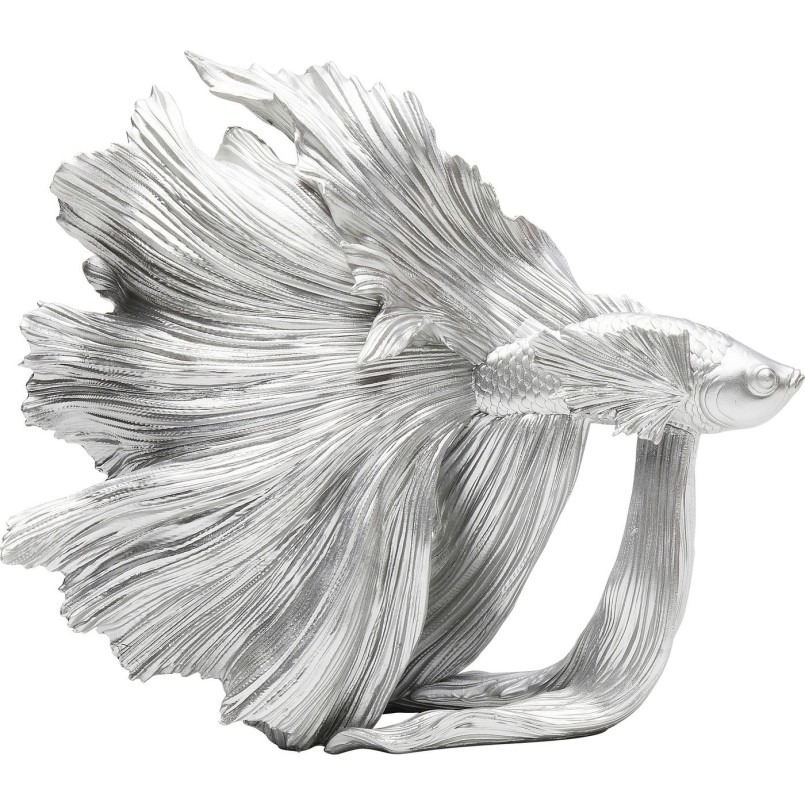 Déco Poisson combattant argenté 34cm Kare Design