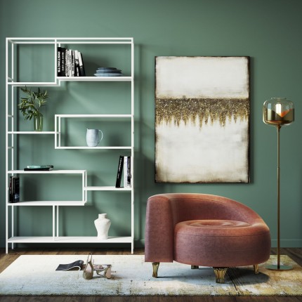 Fauteuil Lofty snake velours rose Kare Design