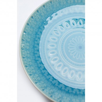 Assiettes Sicilia Mandala bleues 21cm set de 4 Kare Design